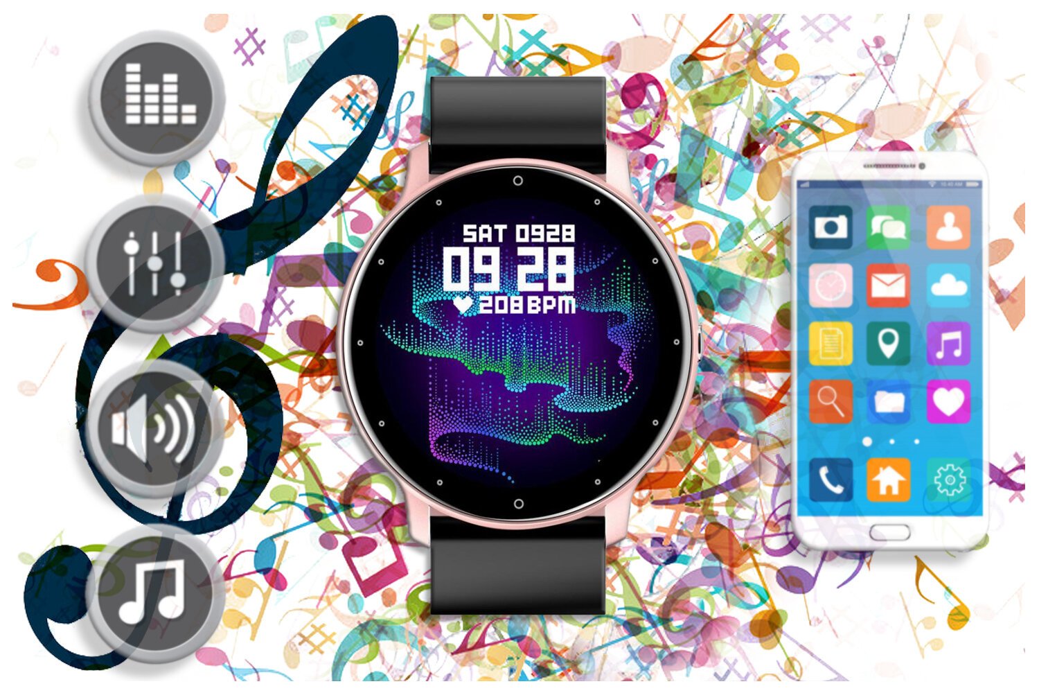 SMARTWATCH UNISEX GRAVITY GT1-2 PULSOMETRAS, su savo ciferblatu (sg015b) - Image 10