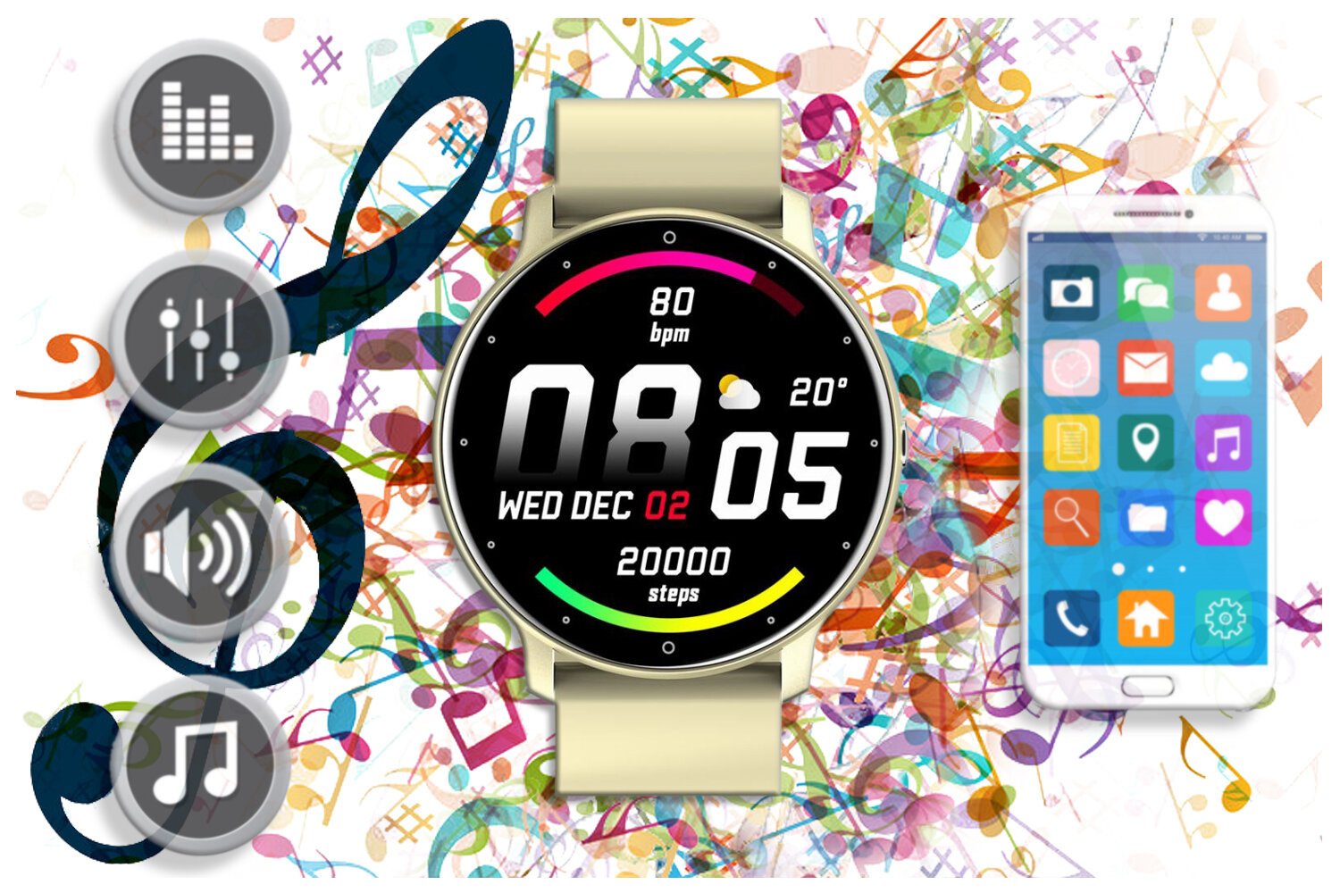 SMARTWATCH UNISEX GRAVITY GT1-6 - PULSOMETRAS, savasis ciferblatas (sg015f) - Image 10