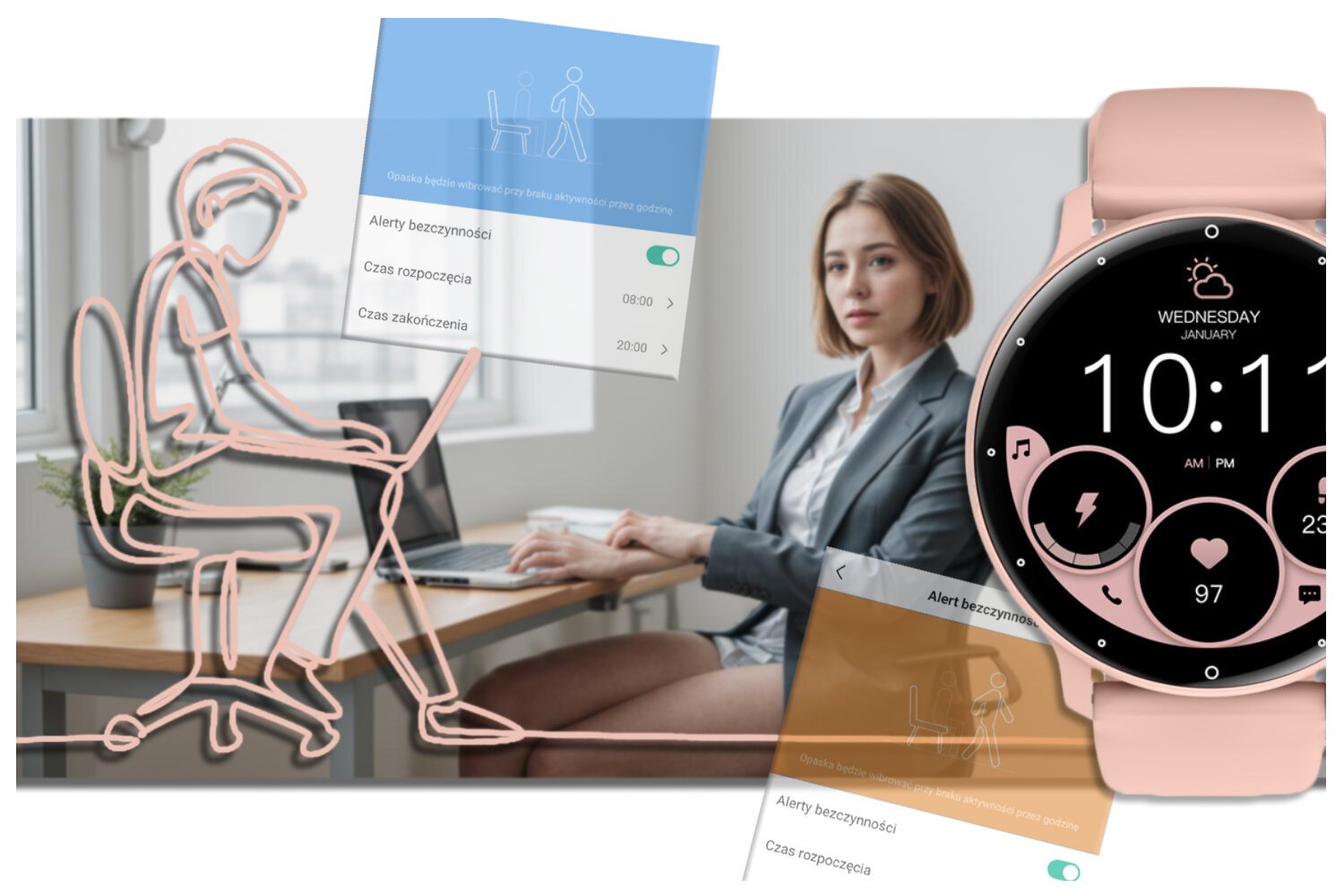 SMARTWATCH UNISEX Rubicon RNCF16 - BLUETOOTH CALL, GOOGLE FIT TRAINING (sr058d) - Image 6