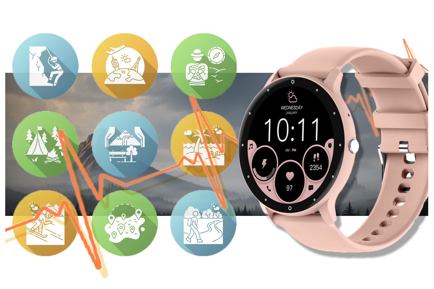 SMARTWATCH UNISEX Rubicon RNCF16 - BLUETOOTH CALL, GOOGLE FIT TRAINING (sr058d) - Image 8