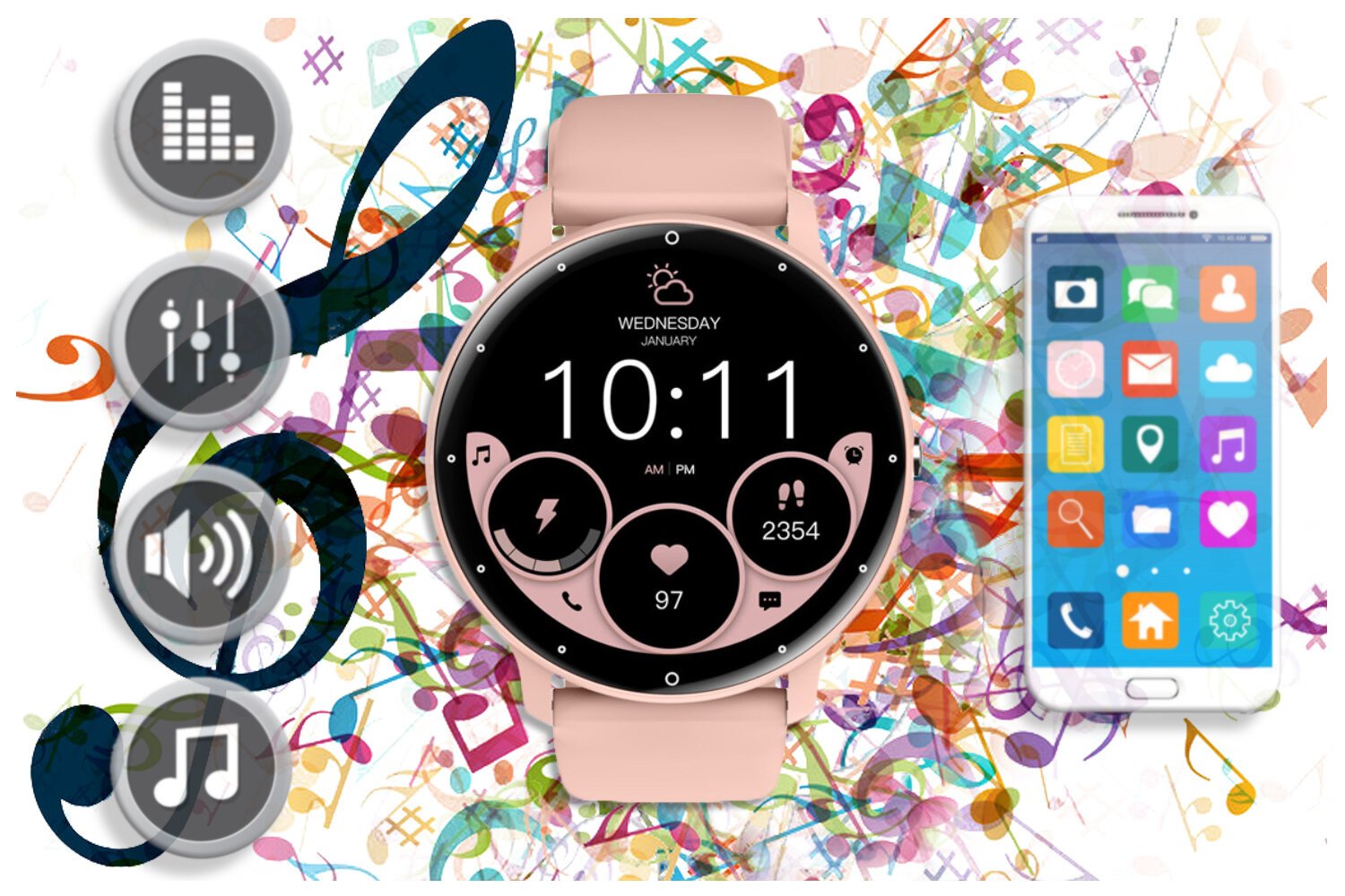 SMARTWATCH UNISEX Rubicon RNCF16 - BLUETOOTH CALL, GOOGLE FIT TRAINING (sr058d) - Image 10