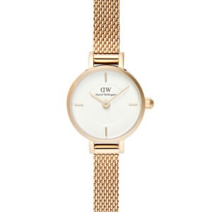 MOTERIŠKAS LAIKRODIS DANIEL WELLINGTON Petite Mini auksinis nerūdijantis plienas 19mm DW00100745 + dėžutė (zw523b)